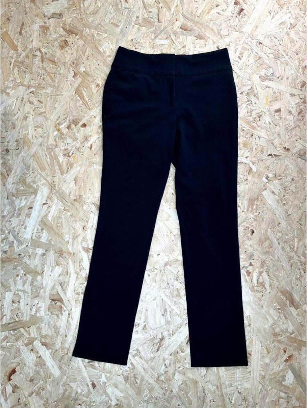 BCX Women Dress Pants Size 7 Black Stretch Straight Leg Flat Front Workwear